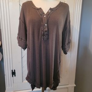 Free People Heritage Henley Brown Size Small